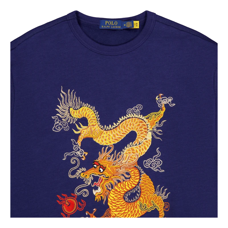 Lunar New Year Dragon Fleece Sweatshirt Dark Cobalt