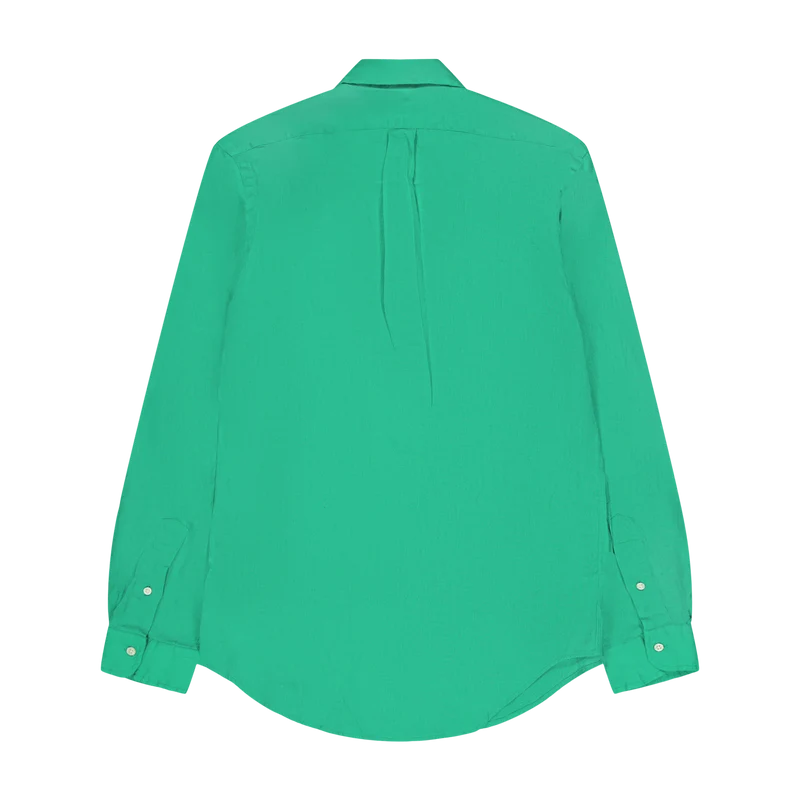 Custom Fit Linen Shirt Grasshopper Green