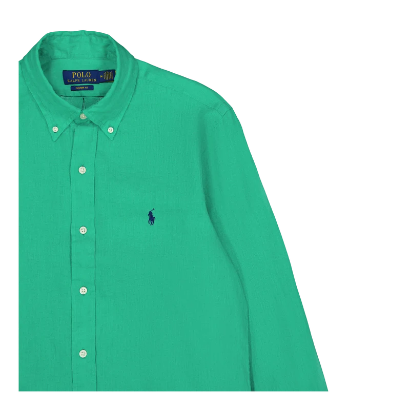 Custom Fit Linen Shirt Grasshopper Green