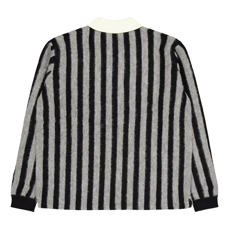 Striped Comfort Polo Black/stone