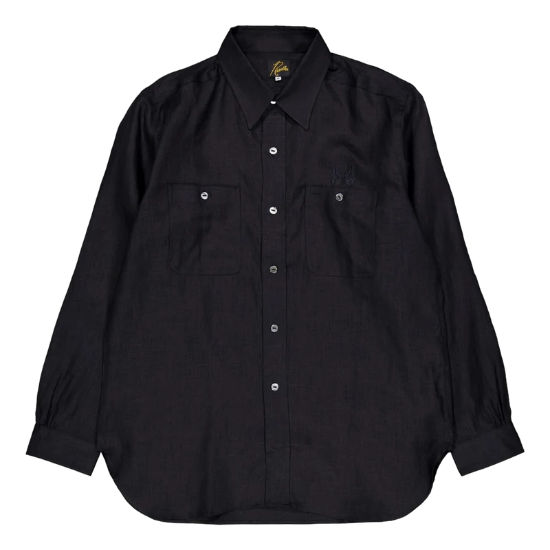 Needles Work Shirt - Linen Can D-black