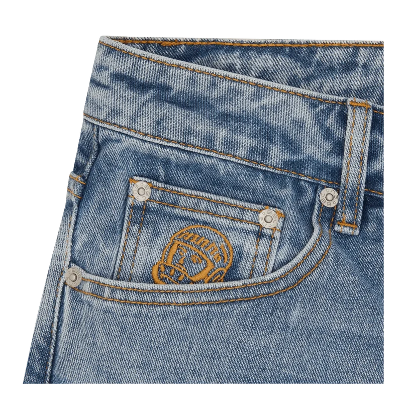 Diamond & Dollar Embroidered D Stonewash Blue
