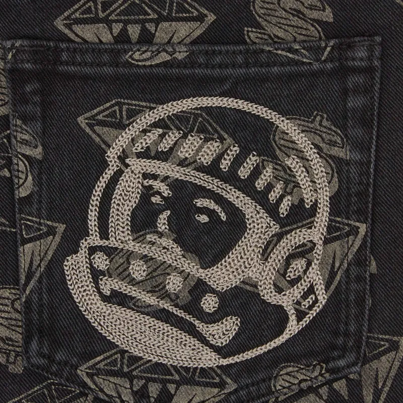 Diamonds & Dollars Denim Pants Black