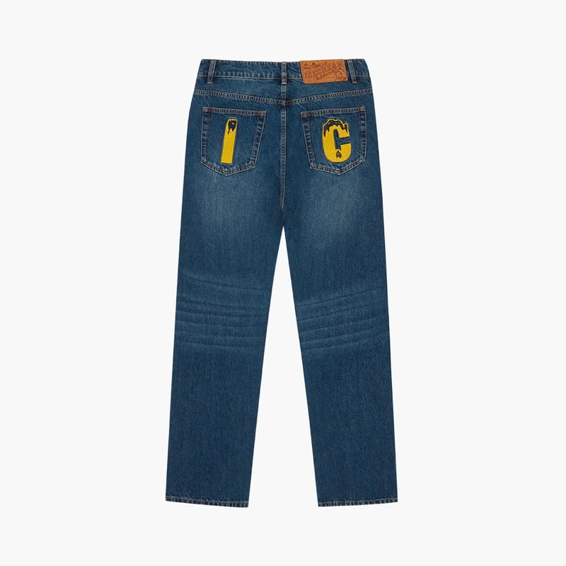 Running Dog Denim Pants Dark Blue Wash
