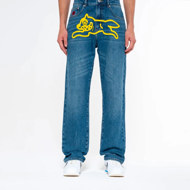 Running Dog Denim Pants Dark Blue Wash