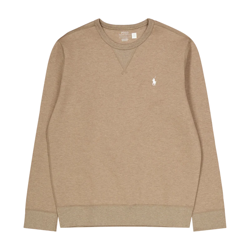 Marled Double-Knit Sweatshirt Dark Taupe Heather
