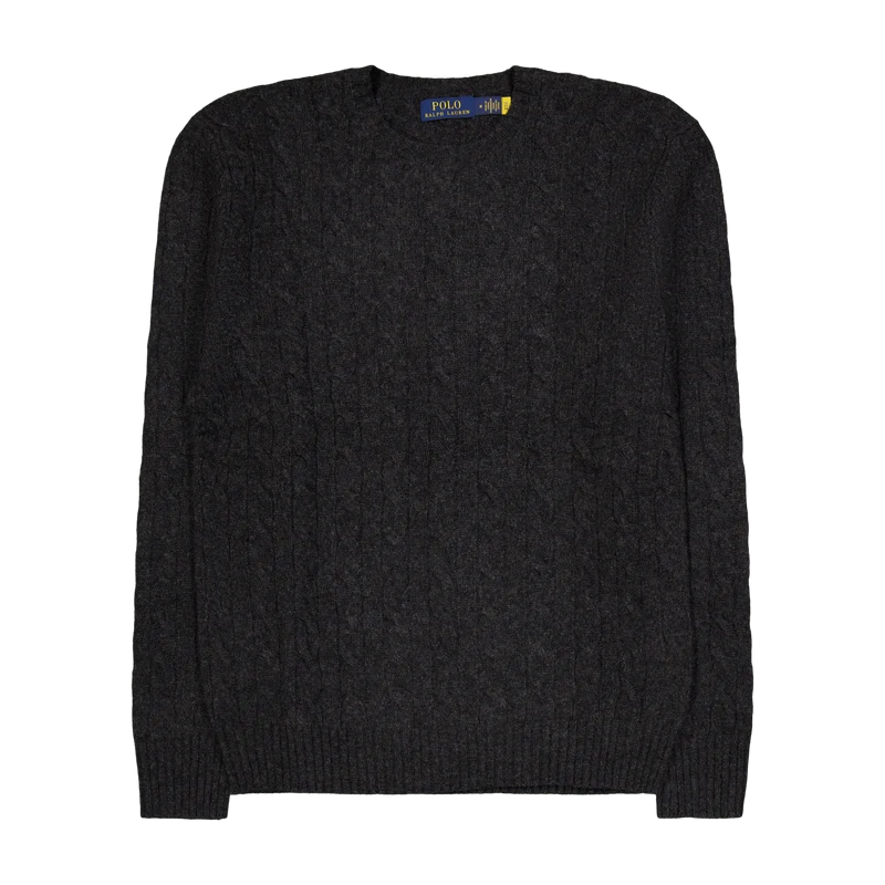 Cable-Knit Wool-Cashmere Sweater Dark Granite Hthr