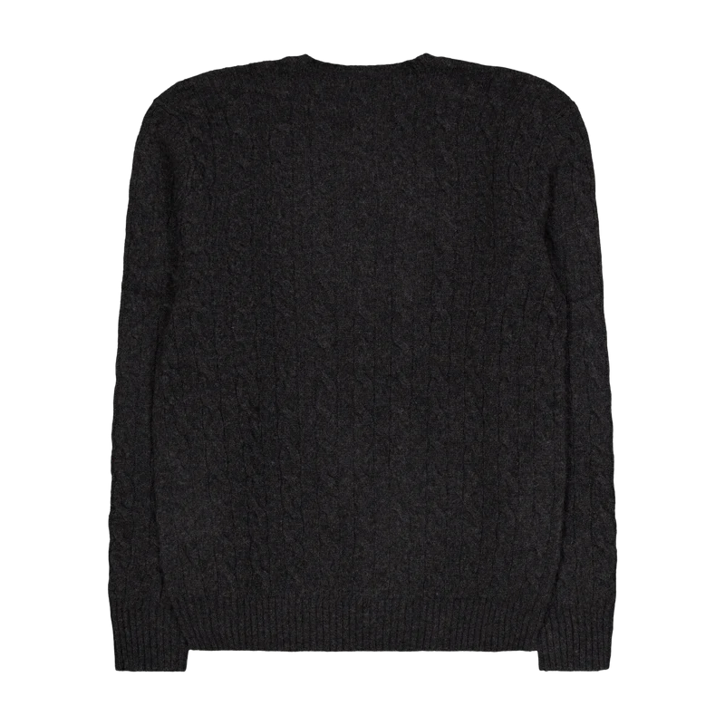 Cable-Knit Wool-Cashmere Sweater Dark Granite Hthr