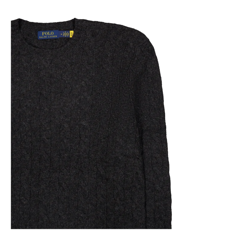 Cable-Knit Wool-Cashmere Sweater Dark Granite Hthr