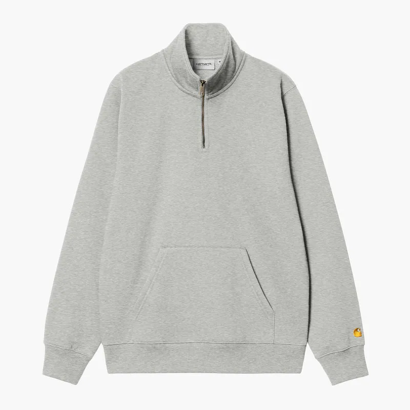 Chase Neck Zip Sweat Grey Heather / Gold