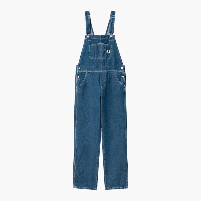 W' Bib Overall Straight Blue