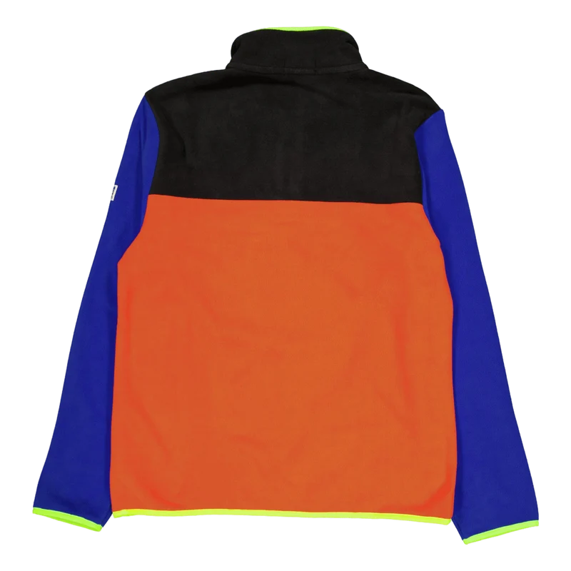 Color-Blocked Brushed Fleece Pullover Elite Orange Multi
