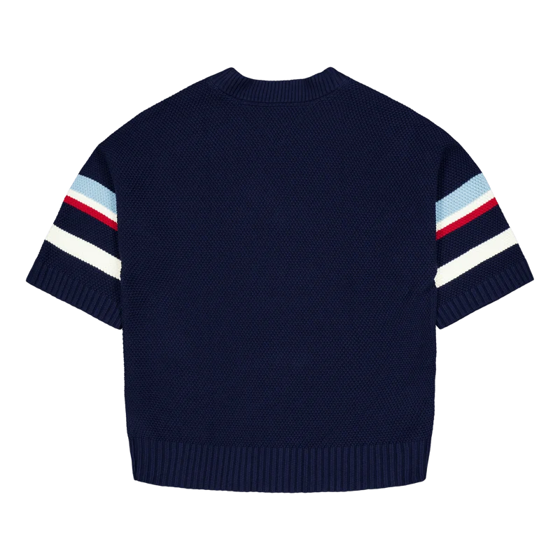 Tjcu Varsity Knit Top Carbon Navy