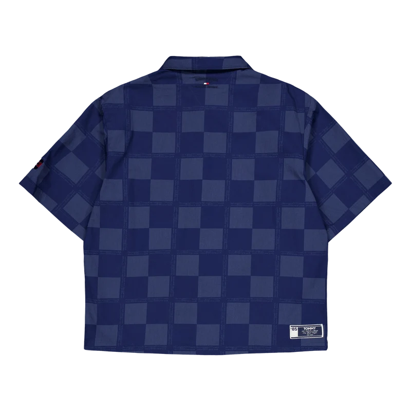 Tjcu Boxy 1985 Checkerbrd Shir Carbon Navy