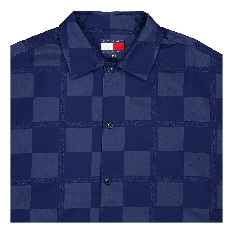 Tjcu Boxy 1985 Checkerbrd Shir Carbon Navy