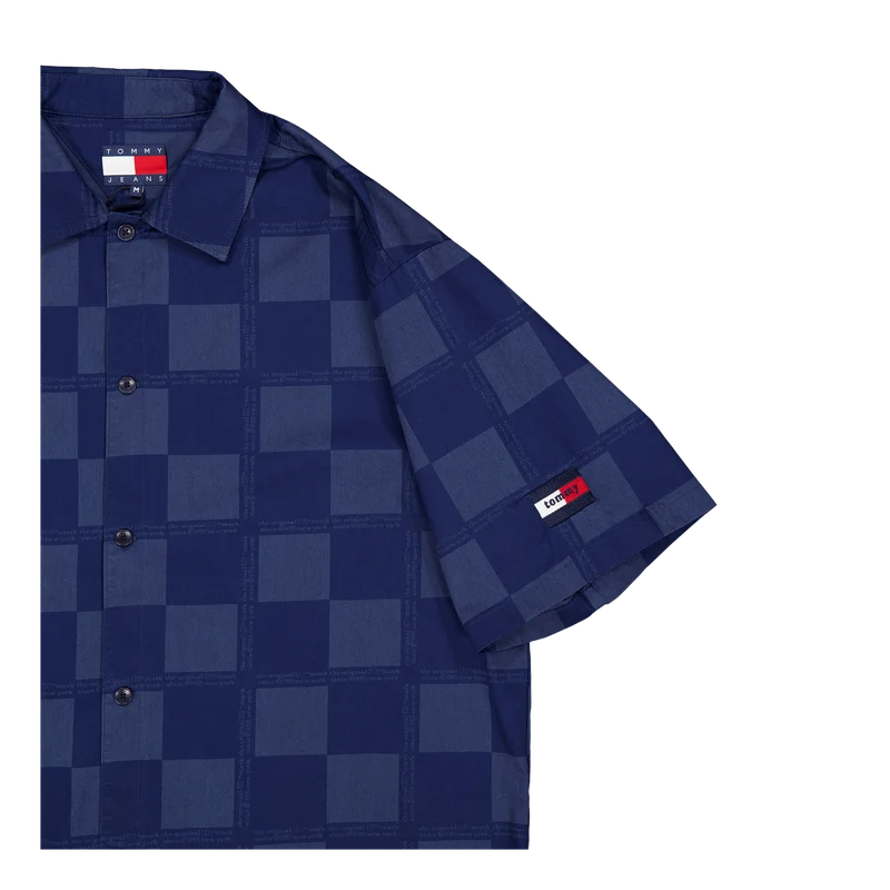 Tjcu Boxy 1985 Checkerbrd Shir Carbon Navy