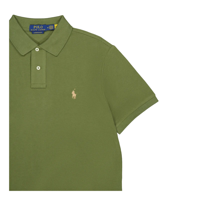 Custom Slim Fit Mesh Polo Shirt Dark Sage