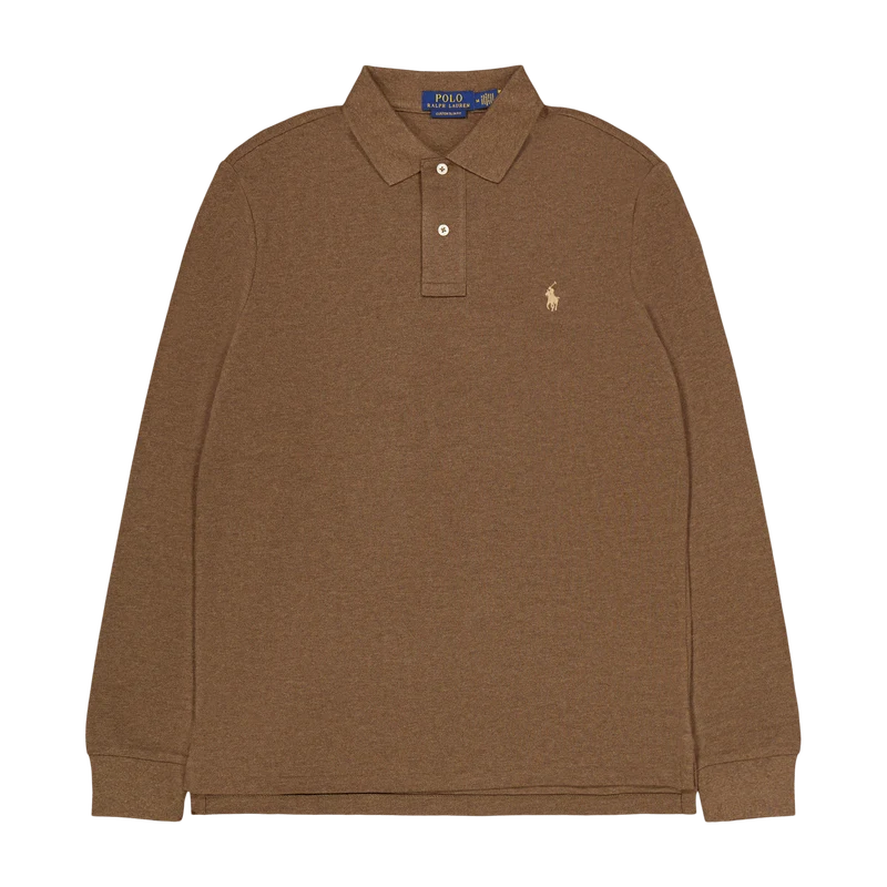 Custom Slim Long-Sleeve Polo Cedar Heather