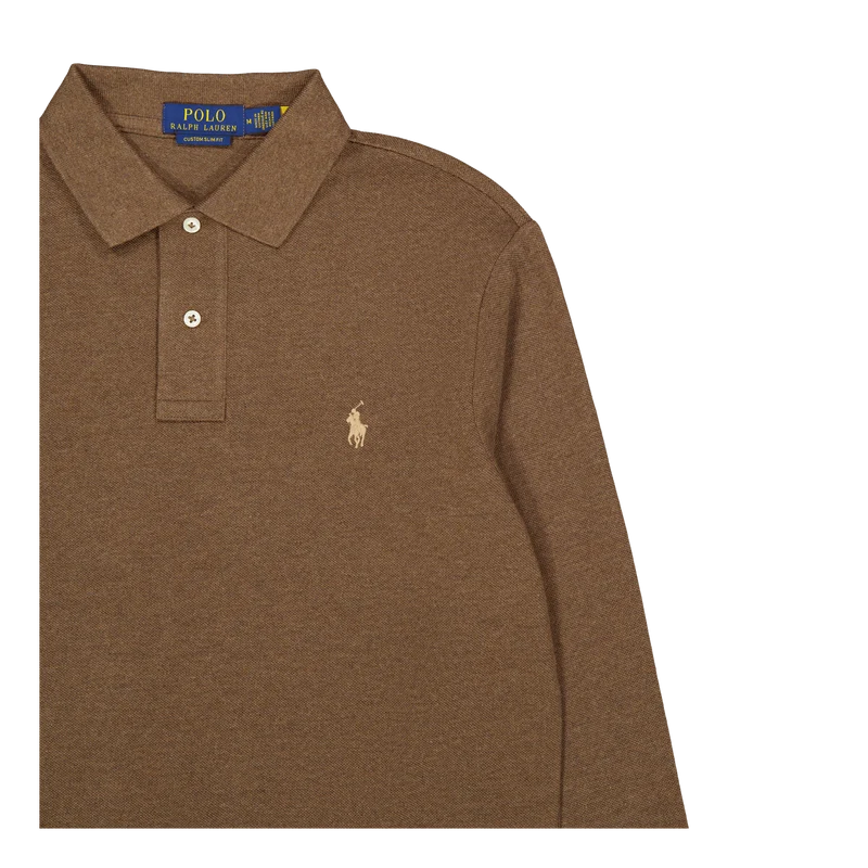 Custom Slim Long-Sleeve Polo Cedar Heather