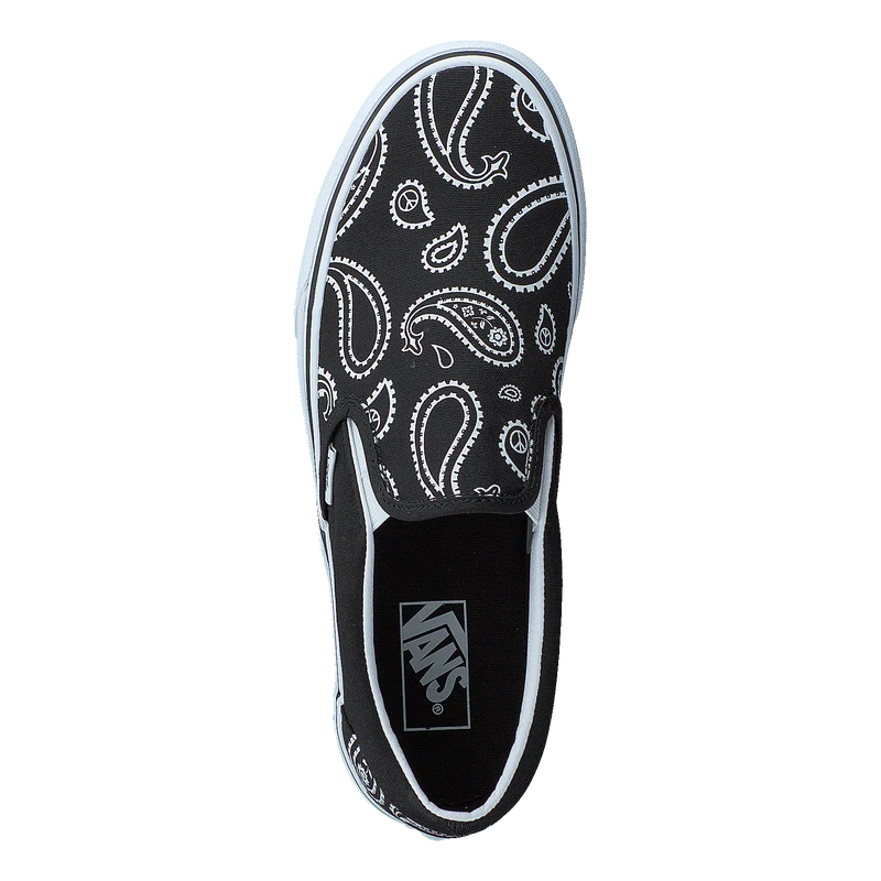 Ua Classic Slip-on (peace Paisley) Blk/trwht