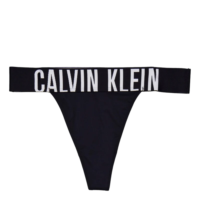 High Leg Thong Black