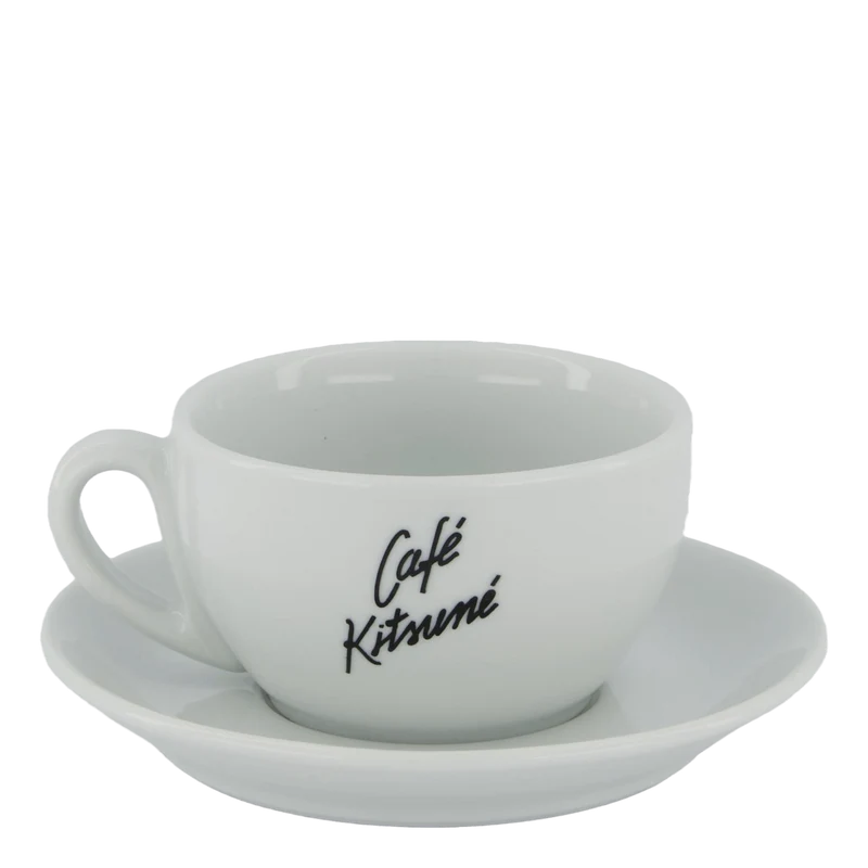 Cup & Saucer Ceramic Size L White