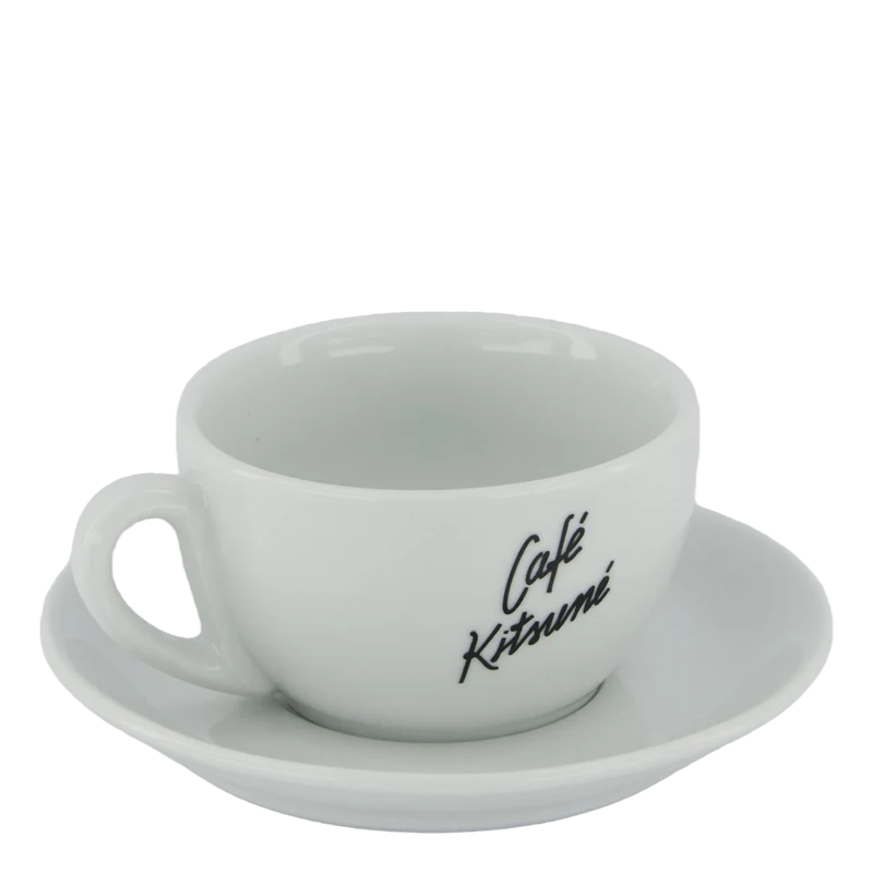 Cup & Saucer Ceramic Size L White