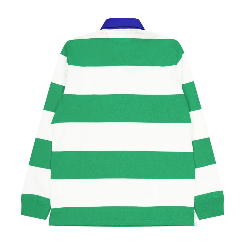 Classic Fit Striped Jersey Rugby Shirt Stem / White