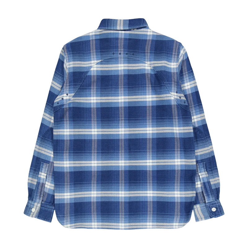 Classic Fit Plaid Flannel Workshirt Blue / Cream Multi