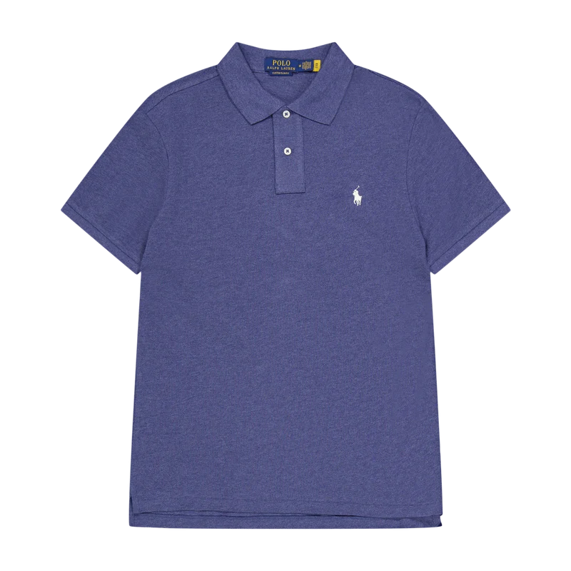Custom Slim Fit Mesh Polo Shirt Navy Heather