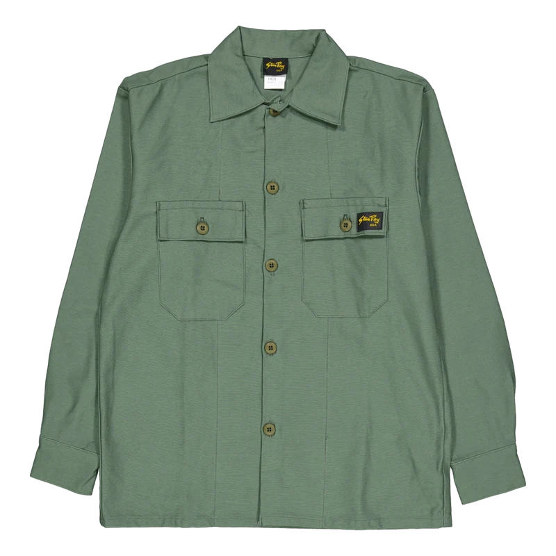 2 Pocket Shirt Olive Sateen