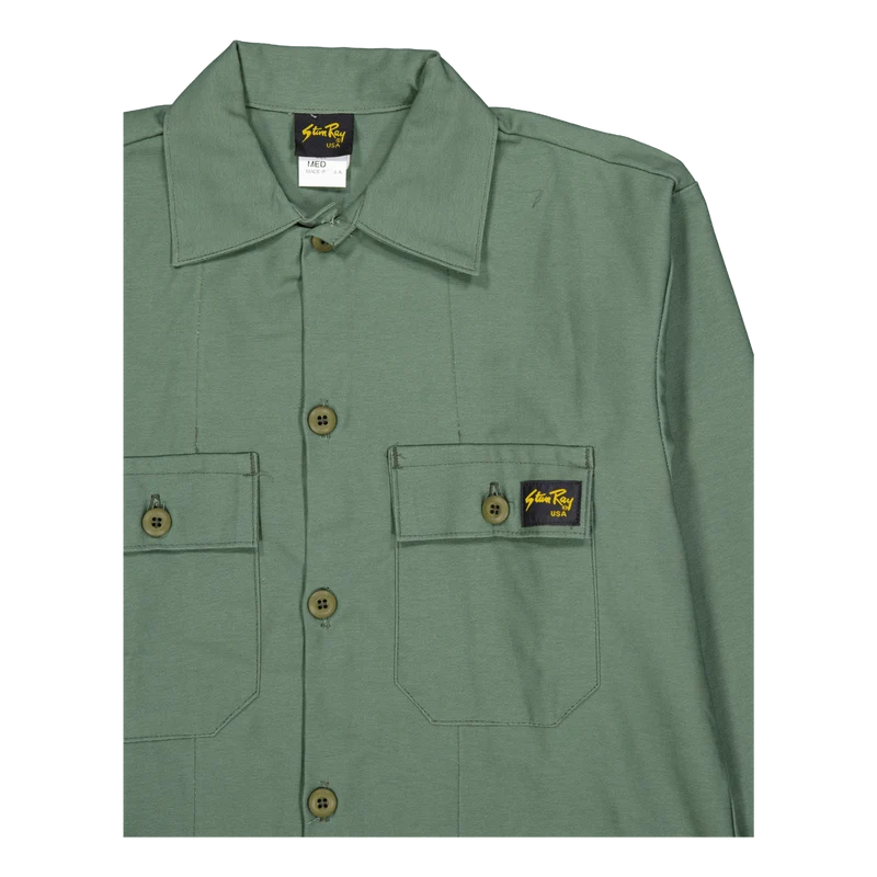 2 Pocket Shirt Olive Sateen