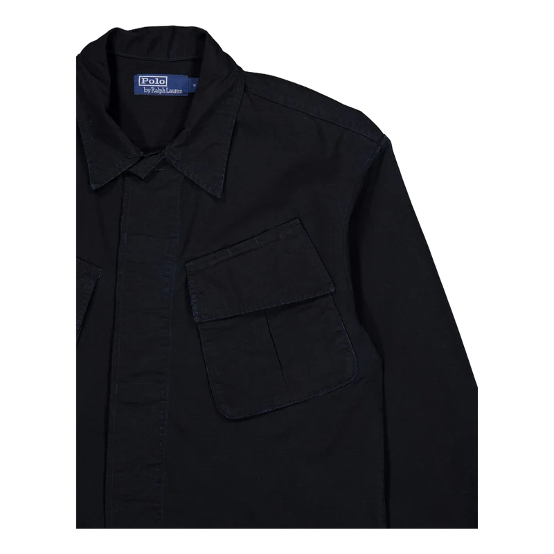 Classic Fit Ripstop Utility Shirt Polo Black