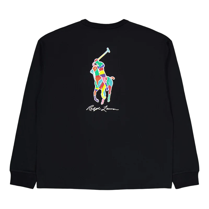 Relaxed Fit Big Pony Jersey T-Shirt Polo Black