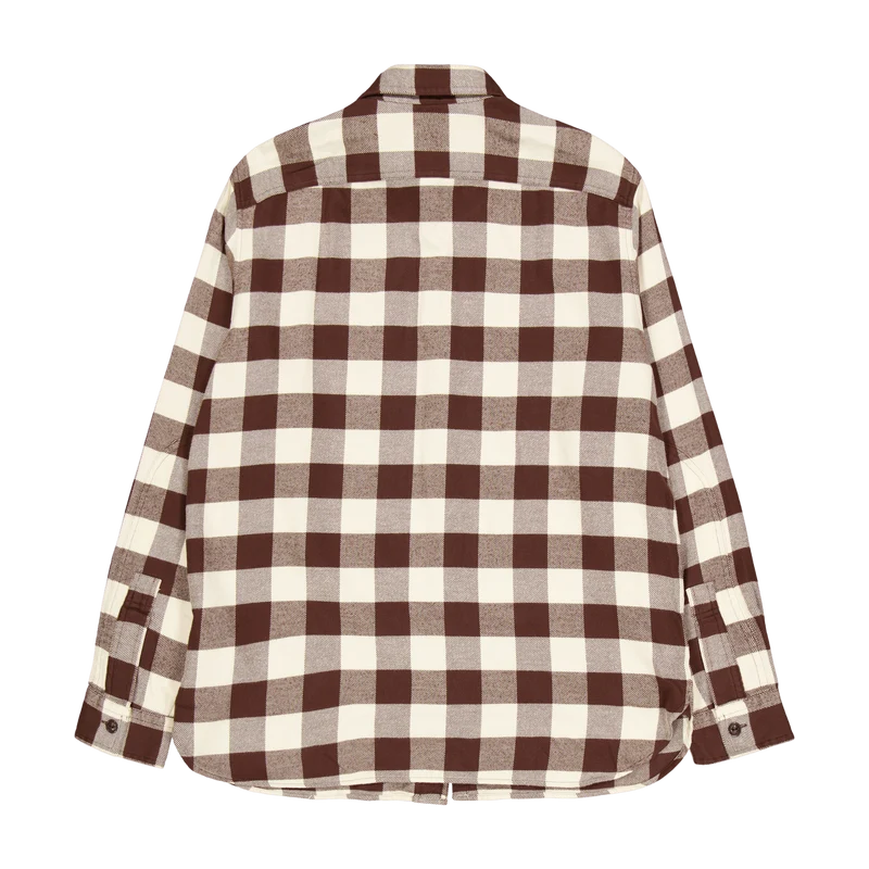 Classic Fit Checked Twill Workshirt Winter Cream / Brown