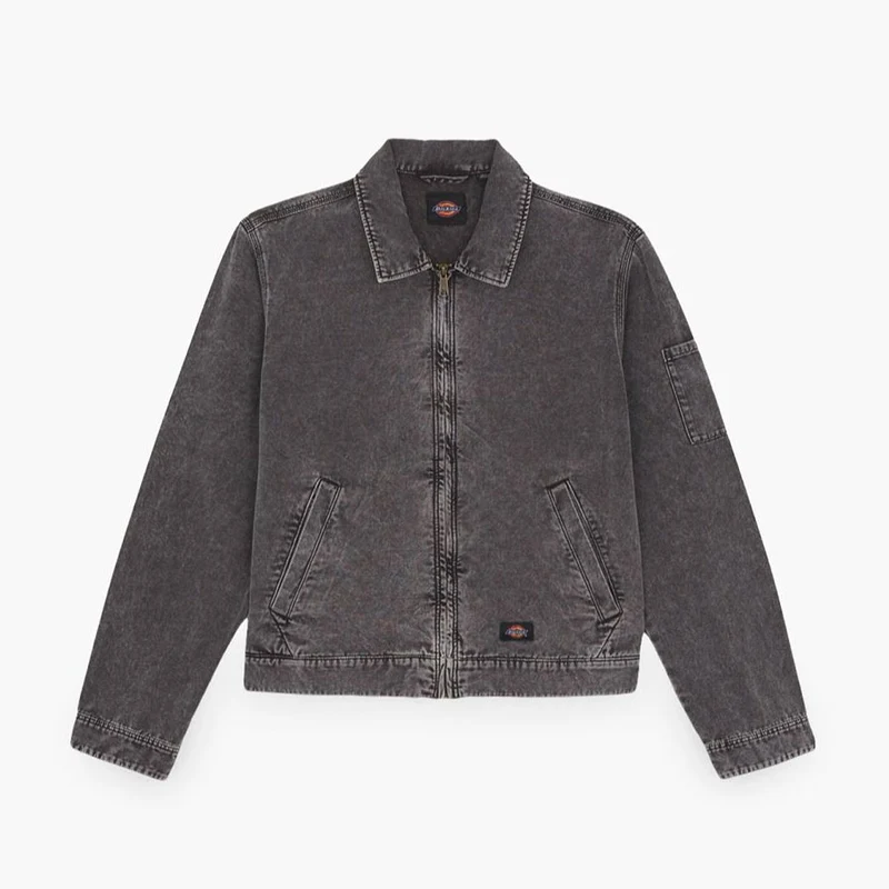 Newington Jacket Dble Dye/acid Wash Black