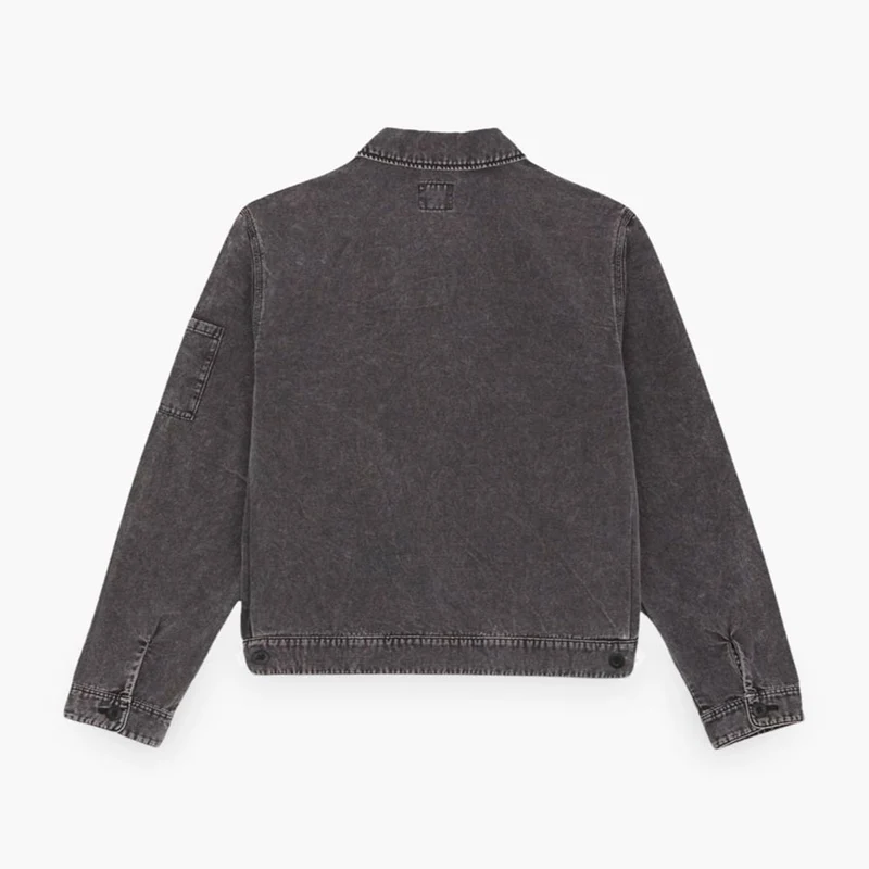 Newington Jacket Dble Dye/acid Wash Black