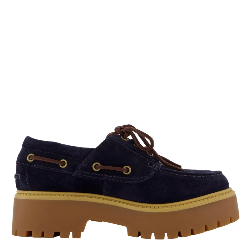 Stone Street Boat Shoe Dark Blue Suede