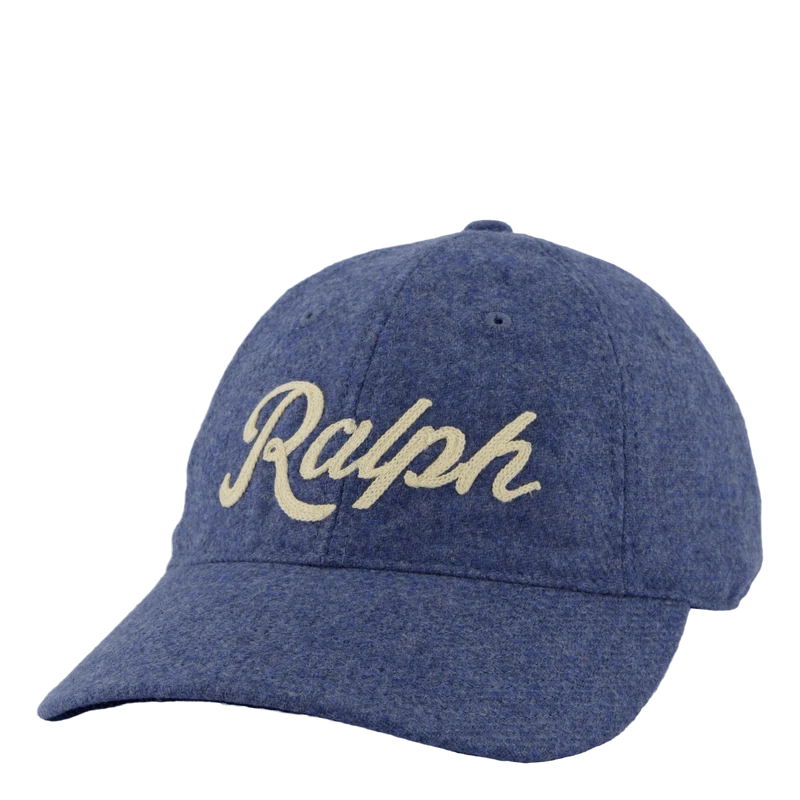 Embroidered Wool Twill Ball Cap Channel Blue