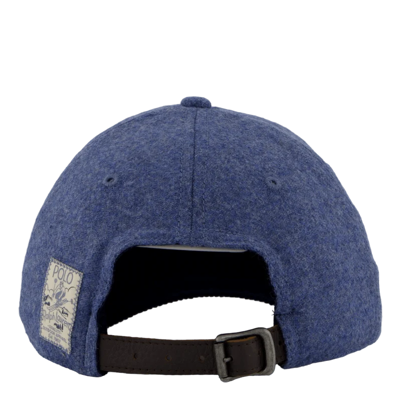 Embroidered Wool Twill Ball Cap Channel Blue