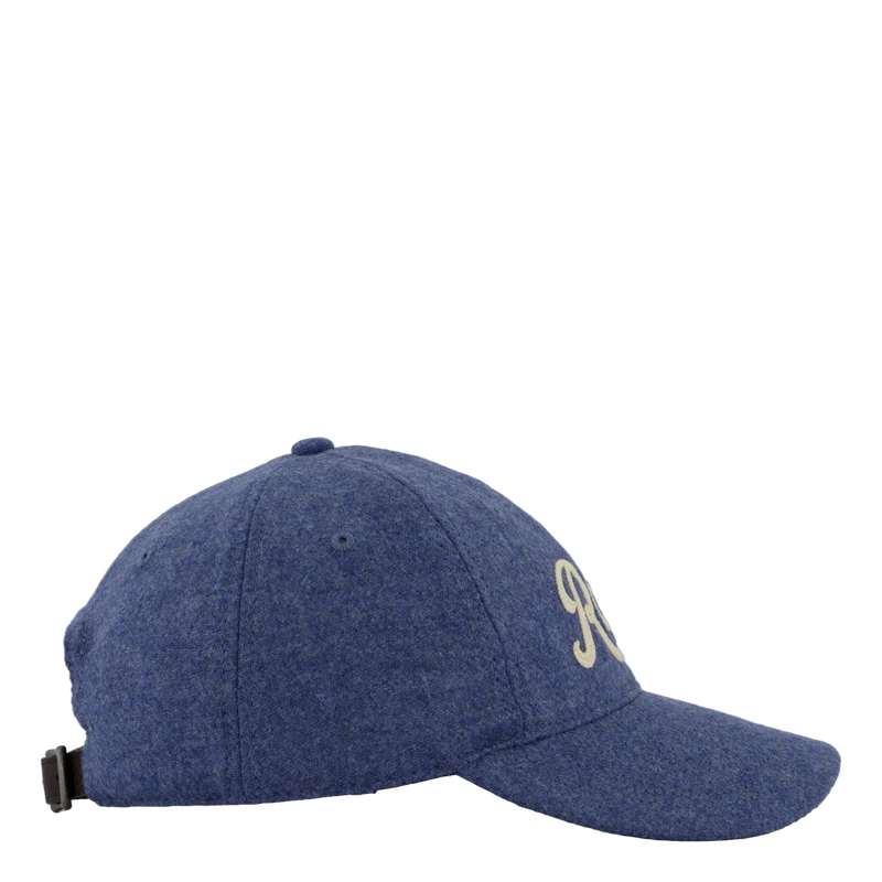 Embroidered Wool Twill Ball Cap Channel Blue