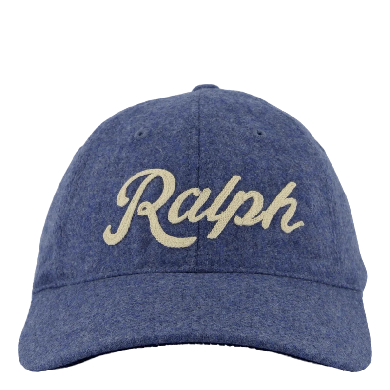 Embroidered Wool Twill Ball Cap Channel Blue