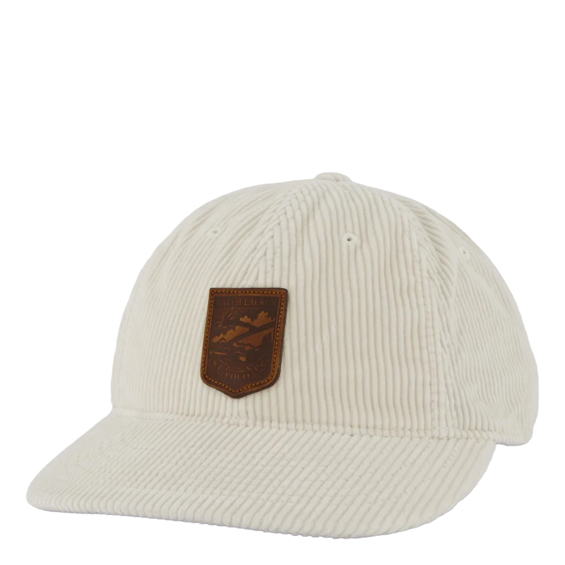 Logo-Patch Corduroy Ball Cap Antique Cream
