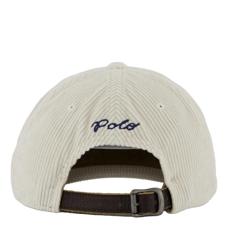 Logo-Patch Corduroy Ball Cap Antique Cream