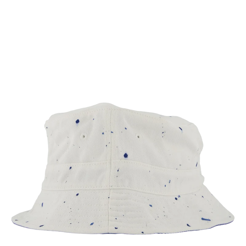 Polo Bear Paint-Splatter Bucket Hat White