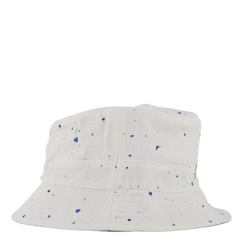 Polo Bear Paint-Splatter Bucket Hat White