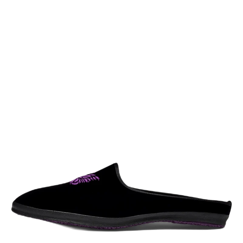 Papillon Emb. Mule Black
