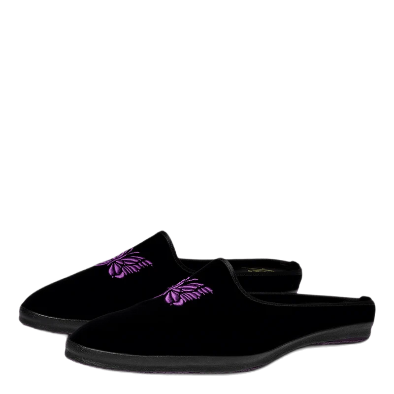 Papillon Emb. Mule Black