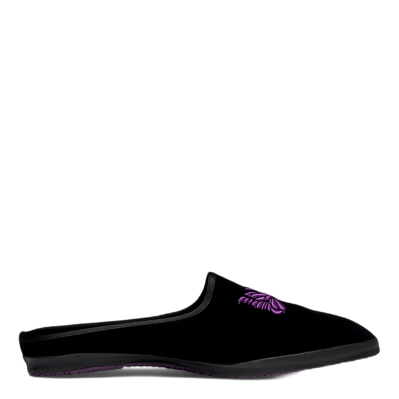 Papillon Emb. Mule Black