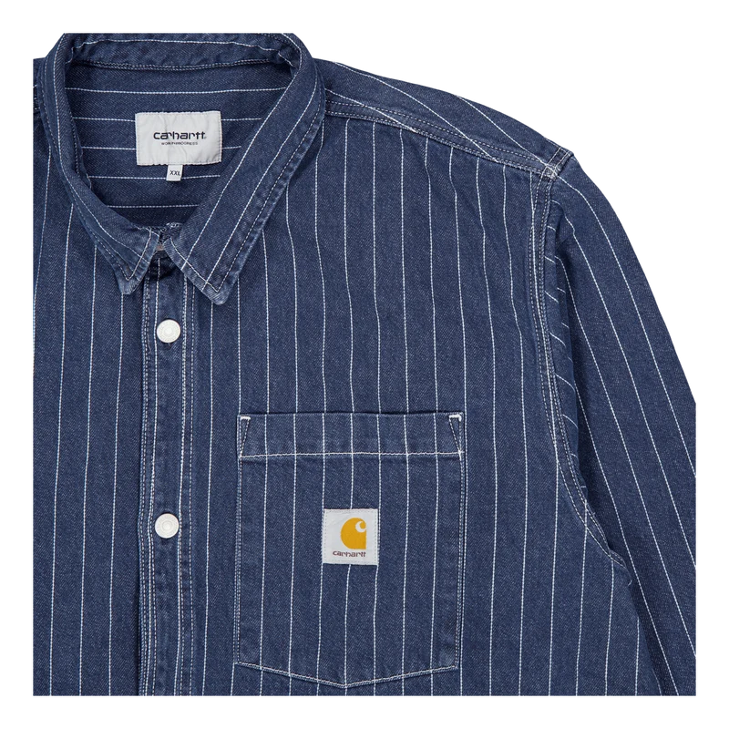 Orlean Shirt Jac Orlean Stripe, Blue / White